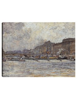 Foto 1 | Cuadro Decorativo - El Hôtel De La Monnaie Y El Pont-neuf (1901)- Frédéric Houbron - 28x36 - Impresión En Lienzo - Fa