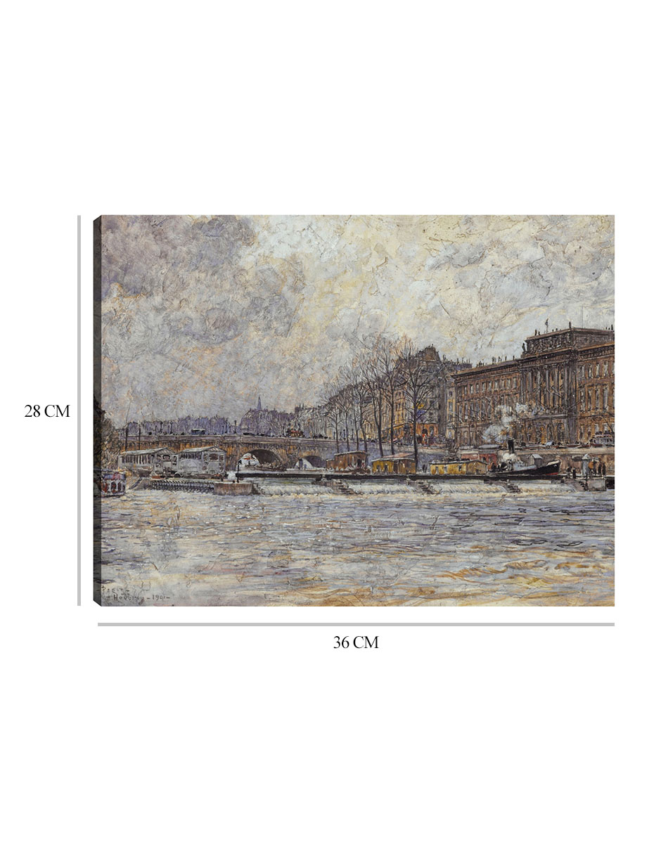 Foto 7 pulgar | Cuadro Decorativo - El Hôtel De La Monnaie Y El Pont-neuf (1901)- Frédéric Houbron - 28x36 - Impresión En Lienzo - Fa
