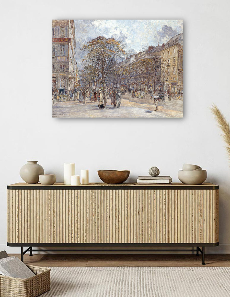 Foto 5 | Cuadro Decorativo - El Boulevard Des Italiens, Aspecto Matutino - Frédéric Houbron - 46x61 - Impresión En Lienzo - Fat