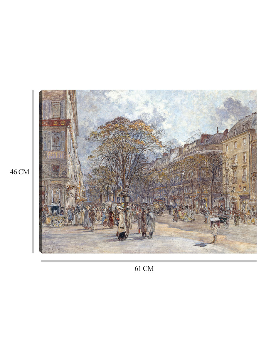 Foto 7 pulgar | Cuadro Decorativo - El Boulevard Des Italiens, Aspecto Matutino - Frédéric Houbron - 46x61 - Impresión En Lienzo - Fat