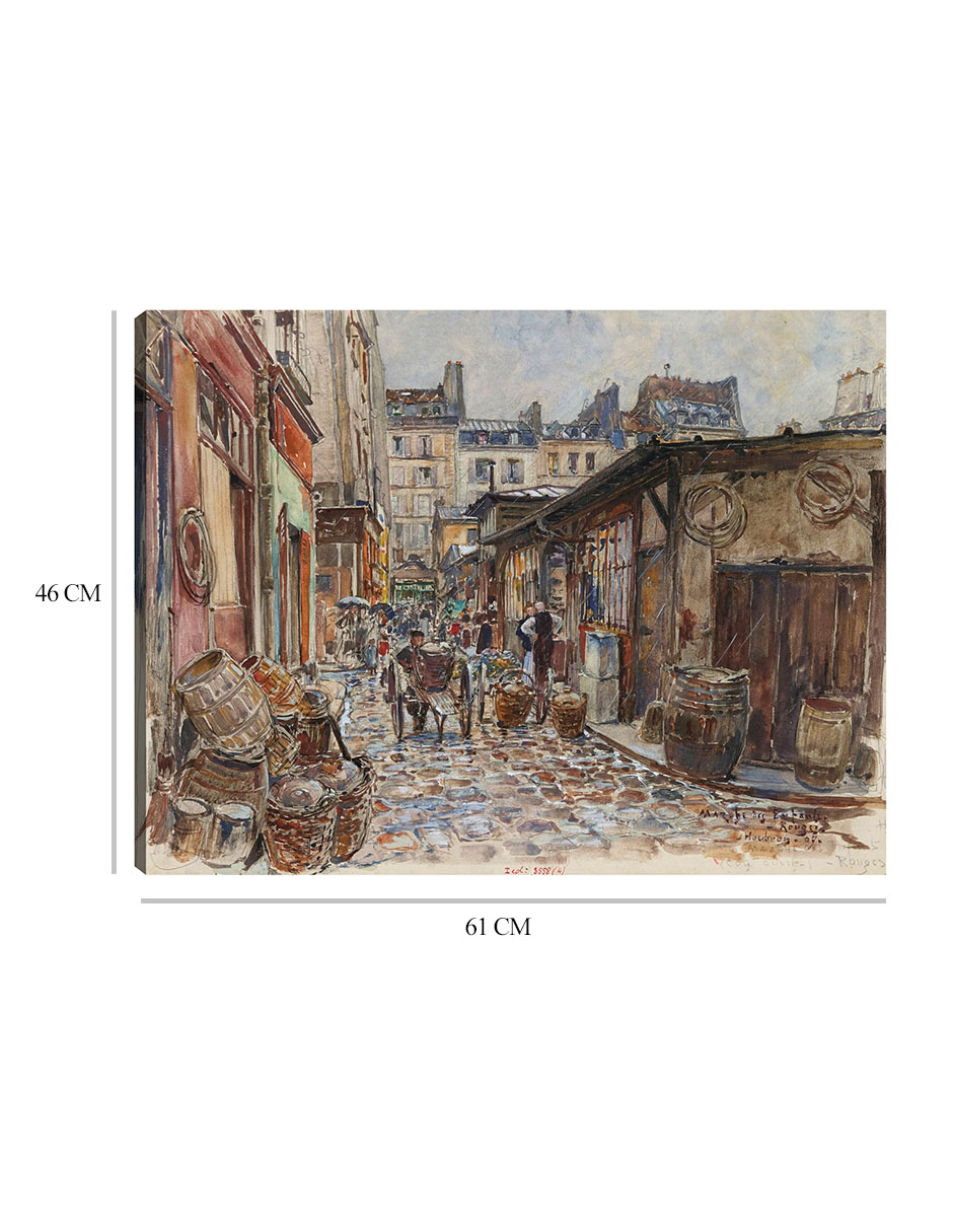 Foto 6 | Cuadro Decorativo - El Marché Des Enfants Rouges, Lado Oeste- Frédéric Houbron - 46x61 - Impresión En Lienzo - Fatj