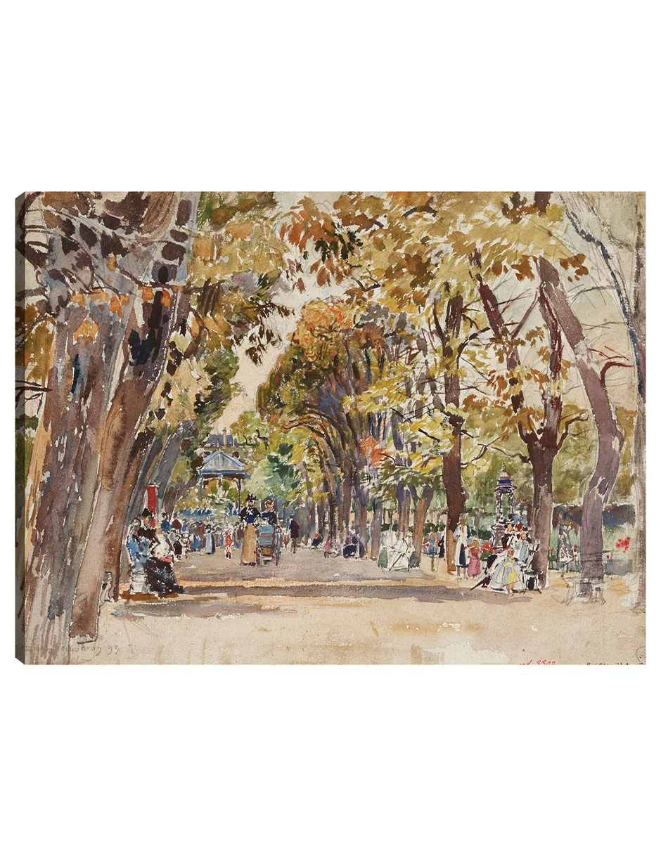 Foto 2 pulgar | Cuadro Decorativo - Jardín Público En París, En 1899 (1899)- Frédéric Houbron - 46x61 - Impresión En Lienzo - Fatj