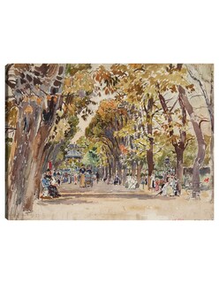 Foto 1 | Cuadro Decorativo - Jardín Público En París, En 1899 (1899)- Frédéric Houbron - 46x61 - Impresión En Lienzo - Fatj