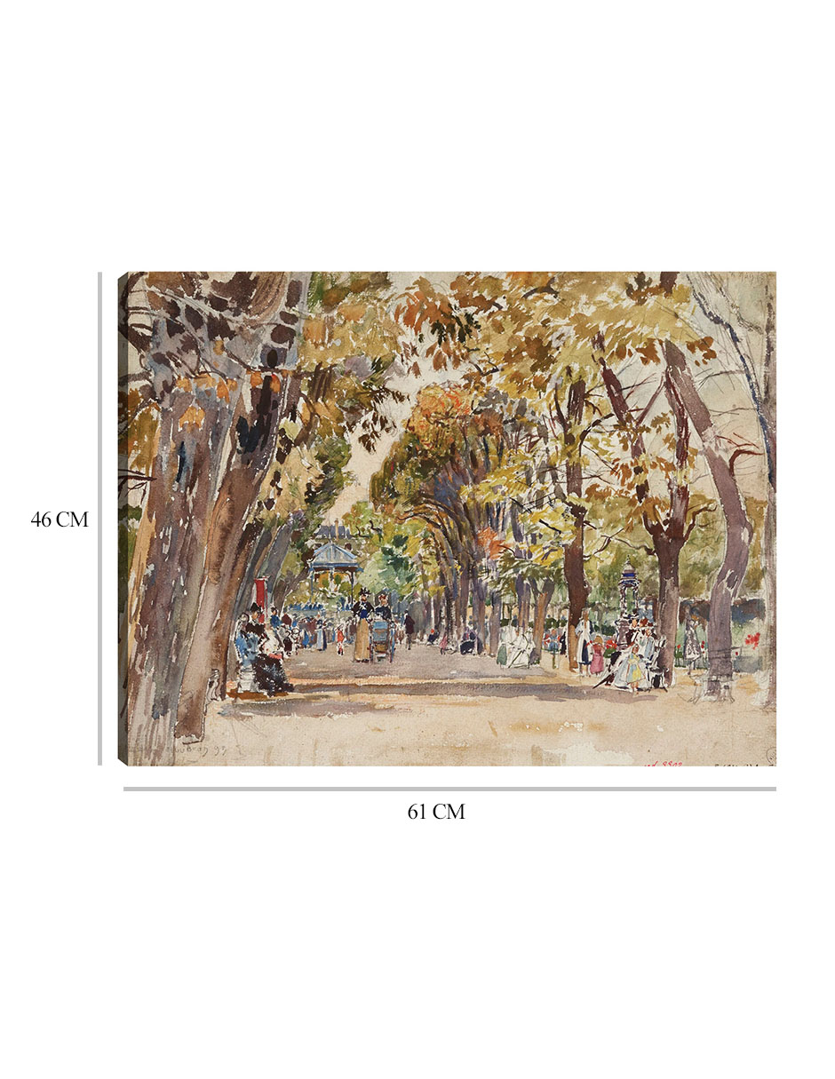 Foto 7 pulgar | Cuadro Decorativo - Jardín Público En París, En 1899 (1899)- Frédéric Houbron - 46x61 - Impresión En Lienzo - Fatj