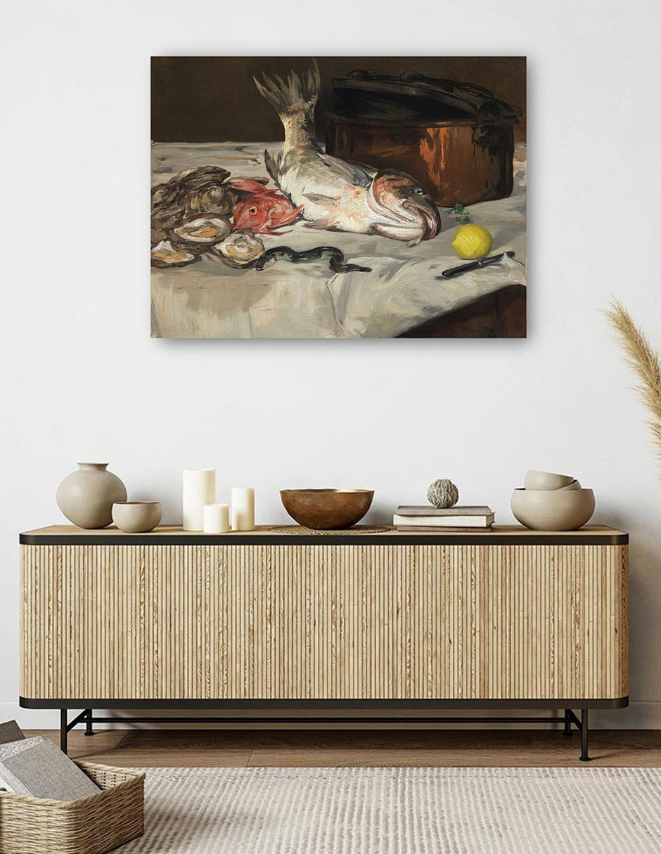 Foto 5 | Cuadro Decorativo - Pez (naturaleza Muerta) (1864)- Edouard Manet - Fotografía - 46x61 - Impresión En Lienzo - Fine
