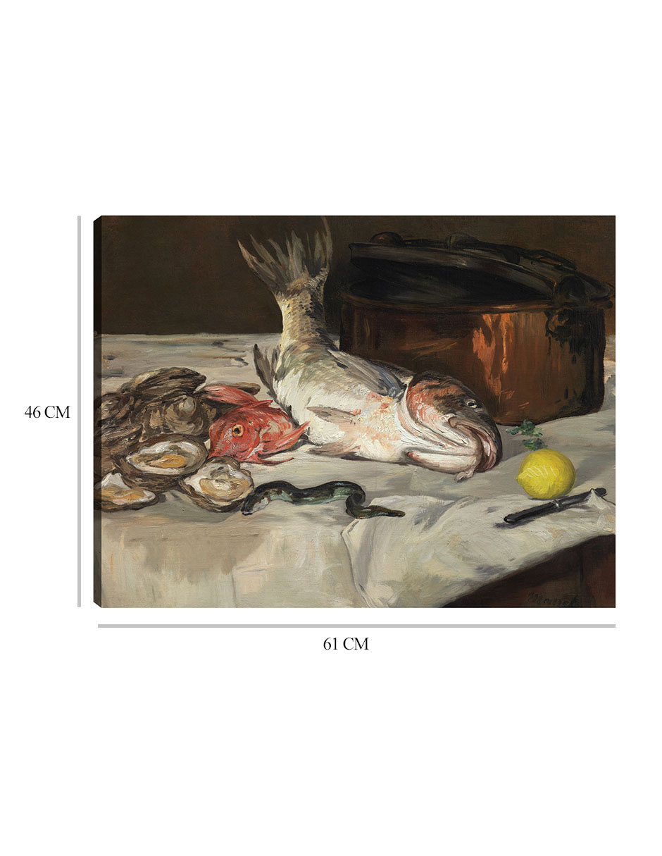 Foto 6 | Cuadro Decorativo - Pez (naturaleza Muerta) (1864)- Edouard Manet - Fotografía - 46x61 - Impresión En Lienzo - Fine