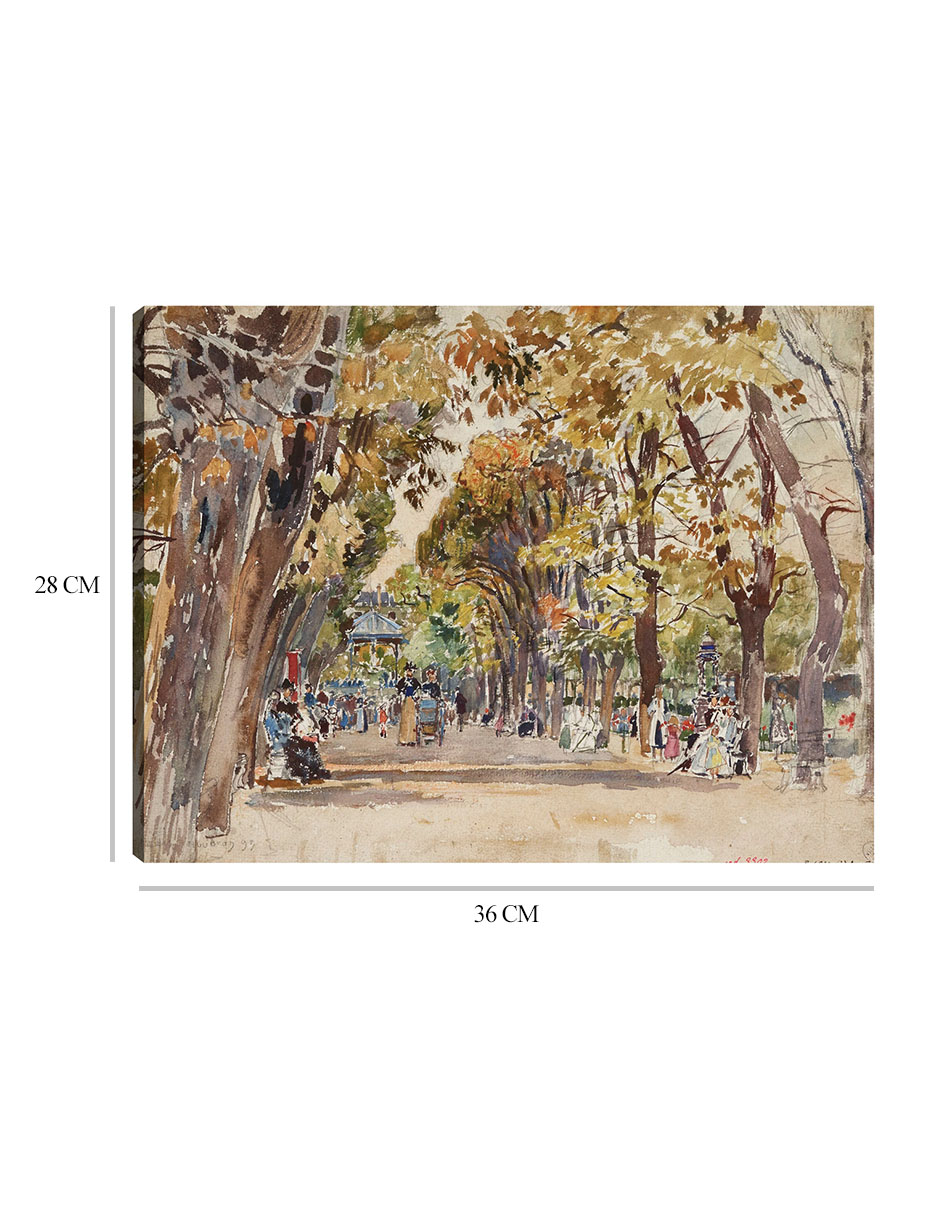 Foto 7 pulgar | Cuadro Decorativo - Jardín Público En París, En 1899 (1899)- Frédéric Houbron - 28x36 - Impresión En Lienzo - Fatj