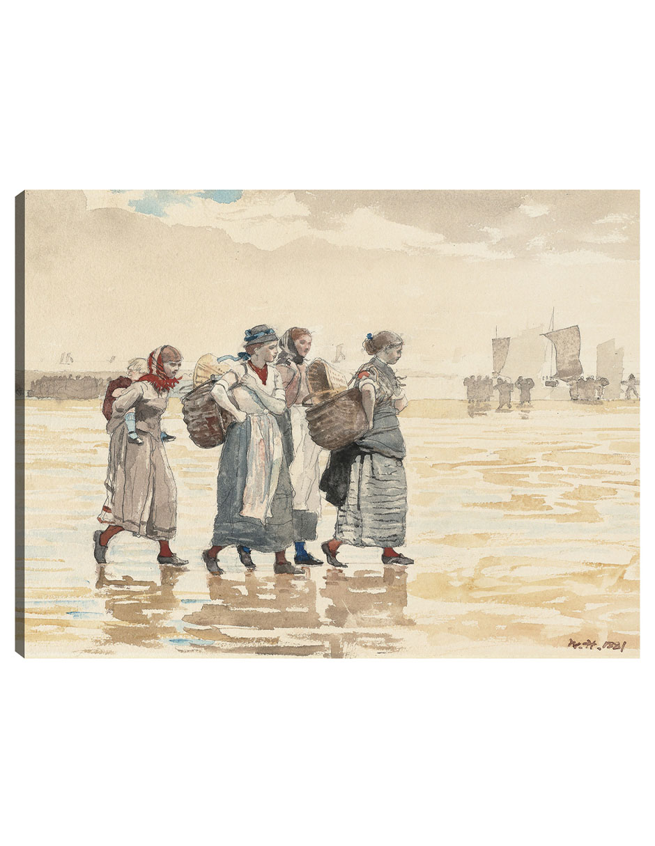 Foto 1 | Cuadro Decorativo - Cuatro Pescaderas En La Playa (1881)- Winslow Homer - Fotografía - 69x92 - Impresión En Li