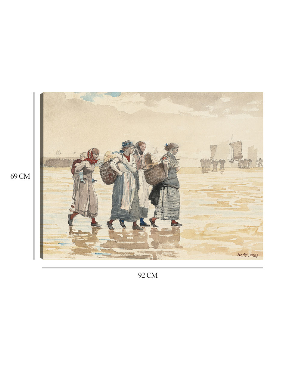 Foto 7 pulgar | Cuadro Decorativo - Cuatro Pescaderas En La Playa (1881)- Winslow Homer - Fotografía - 69x92 - Impresión En Li