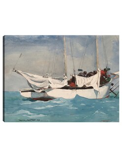 Foto 1 | Cuadro Decorativo - Key West, Acarreando Anclas (1903)- Winslow Homer - Fotografía - 69x92 - Impresión En Lienzo