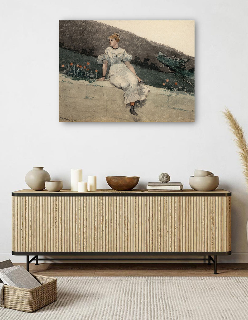 Foto 6 pulgar | Cuadro Decorativo - El Muro Del Jardín (1880)- Winslow Homer - Fotografía - 28x36 - Impresión En Lienzo - Fine Art Tj