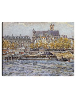 Foto 1 | Cuadro Decorativo - El Muelle Del Hôtel-de-ville Y La Iglesia - Frédéric Houbron - 69x92 - Impresión En Lienzo - Fatj