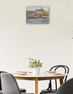Foto 2 | Cuadro Decorativo - El Muelle Del Hôtel-de-ville Y La Iglesia - Frédéric Houbron - 69x92 - Impresión En Lienzo - Fatj