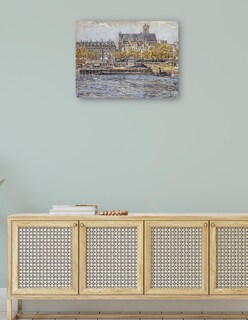 Foto 4 | Cuadro Decorativo - El Muelle Del Hôtel-de-ville Y La Iglesia - Frédéric Houbron - 69x92 - Impresión En Lienzo - Fatj