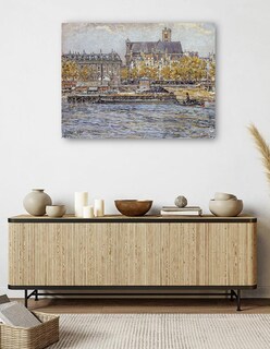 Foto 5 | Cuadro Decorativo - El Muelle Del Hôtel-de-ville Y La Iglesia - Frédéric Houbron - 69x92 - Impresión En Lienzo - Fatj
