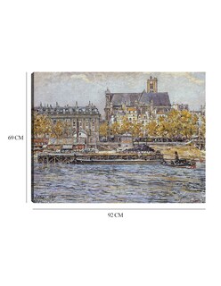 Foto 6 | Cuadro Decorativo - El Muelle Del Hôtel-de-ville Y La Iglesia - Frédéric Houbron - 69x92 - Impresión En Lienzo - Fatj