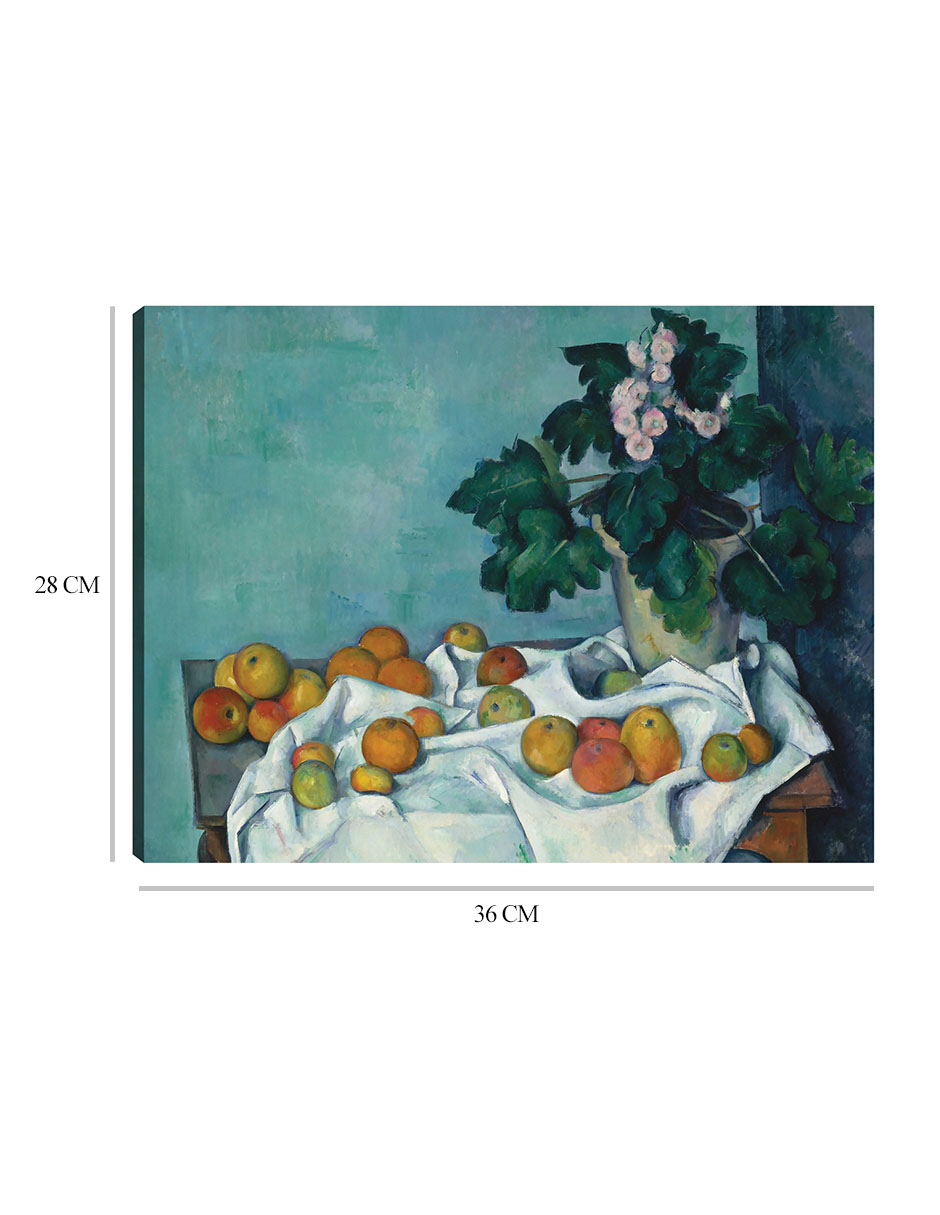 Foto 7 pulgar | Cuadro Decorativo - Naturaleza Muerta Con Manzanas Y Una Maceta De Prímulas - Paul Cézanne - 28x36 - Impresión