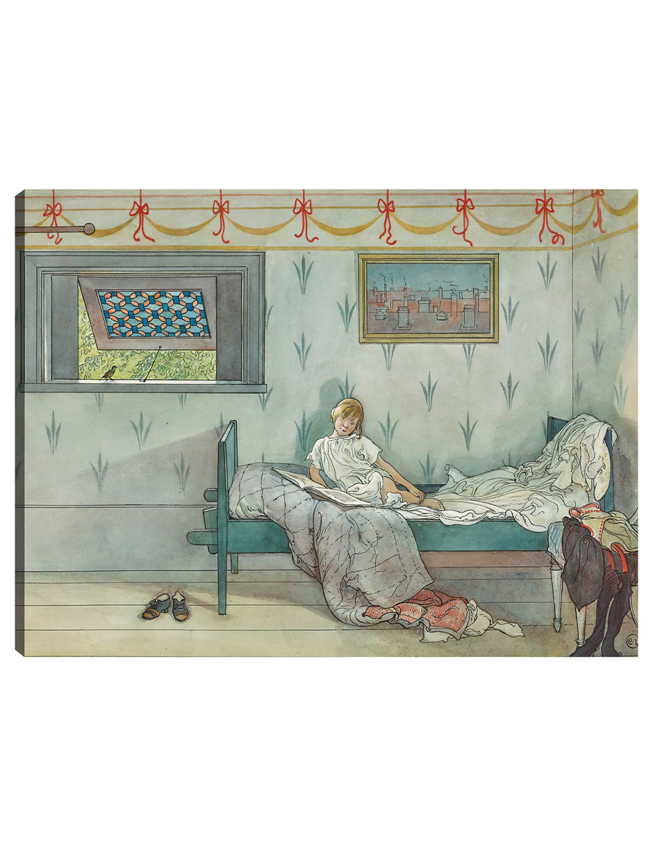 Foto 1 | Cuadro Decorativo - Cock-a-doodle-do, Son Las Siete En Point- Carl Larsson - 28x36 - Impresión En Lienzo - Fatj