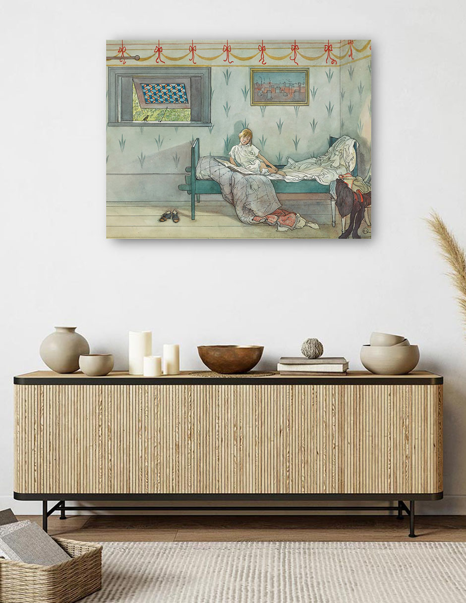 Foto 5 | Cuadro Decorativo - Cock-a-doodle-do, Son Las Siete En Point- Carl Larsson - 28x36 - Impresión En Lienzo - Fatj