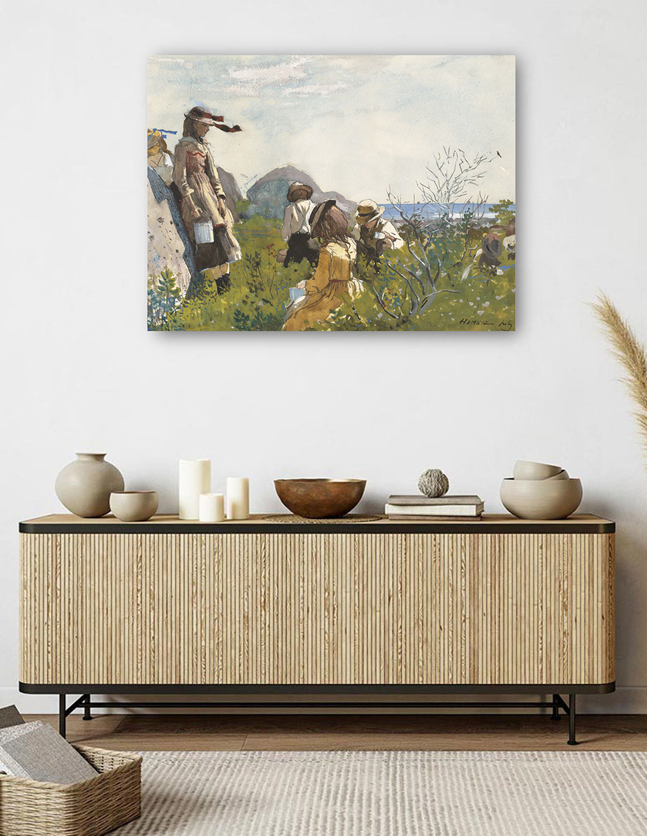 Foto 6 pulgar | Cuadro Decorativo - Recolectores De Bayas (1873)- Winslow Homer - Fotografía - 46x61 - Impresión En Lienzo - Fine Art