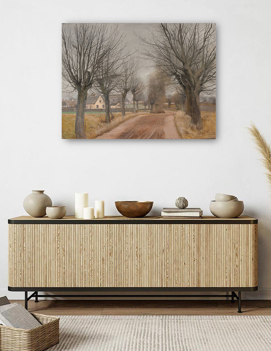 Foto 6 pulgar | Cuadro Decorativo - Un Camino Cerca De Vinderød, Zelanda (1898)- Laurits Andersen Ring - 46x61 - Impresión En Lienz