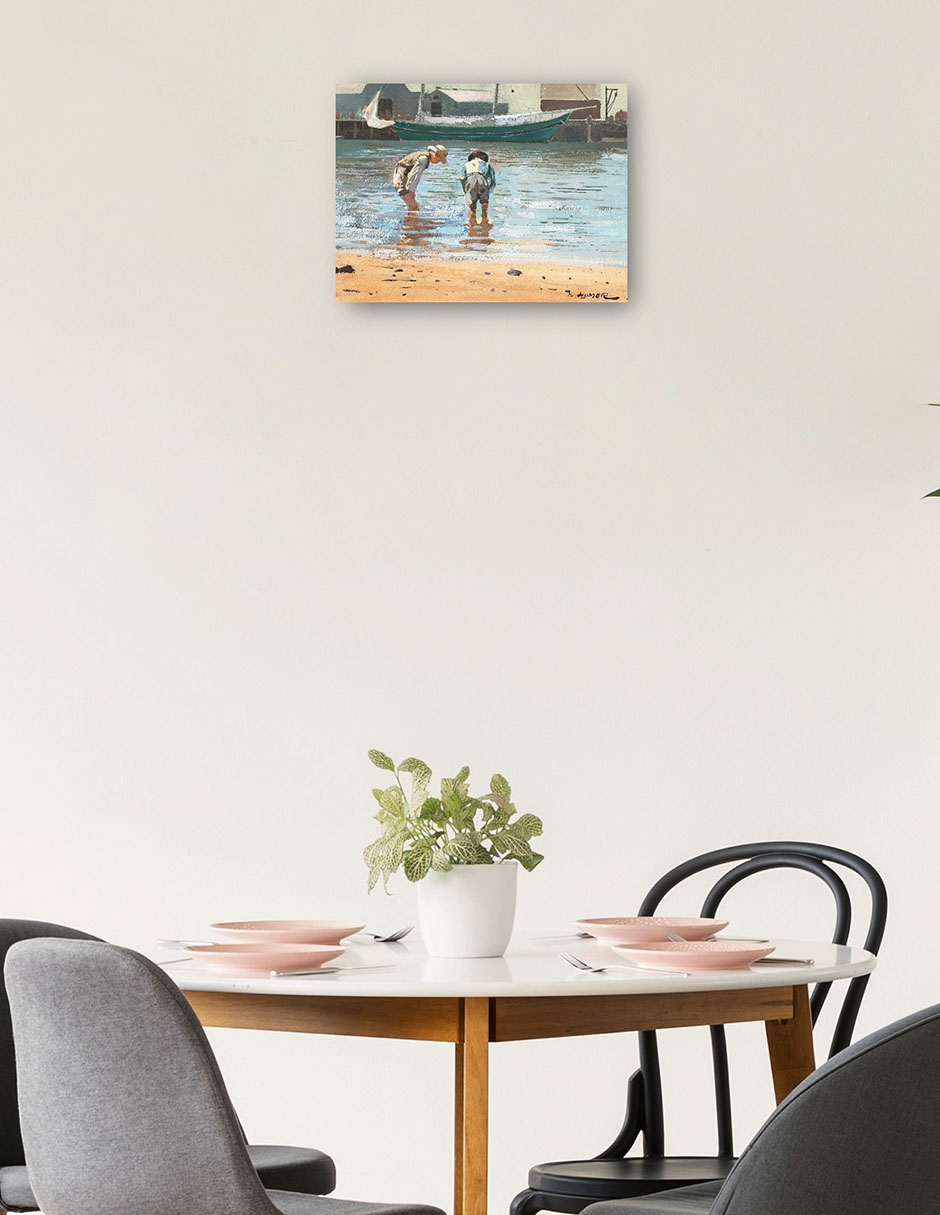 Foto 2 | Cuadro Decorativo - Niños Vadeando (1873)- Winslow Homer - Fotografía - 46x61 - Impresión En Lienzo - Fine Art Tj