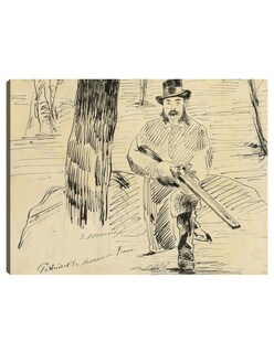 Foto 1 | Cuadro Decorativo - Pertuiset, El Cazador De Leones (1881)- Edouard Manet - 46x61 - Impresión En Lienzo - Fatj