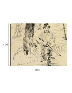 Foto 6 | Cuadro Decorativo - Pertuiset, El Cazador De Leones (1881)- Edouard Manet - 46x61 - Impresión En Lienzo - Fatj