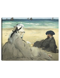 Foto 1 | Cuadro Decorativo - En La Playa (1873)- Edouard Manet - 28x36 - Impresión En Lienzo - Fine Art Tj