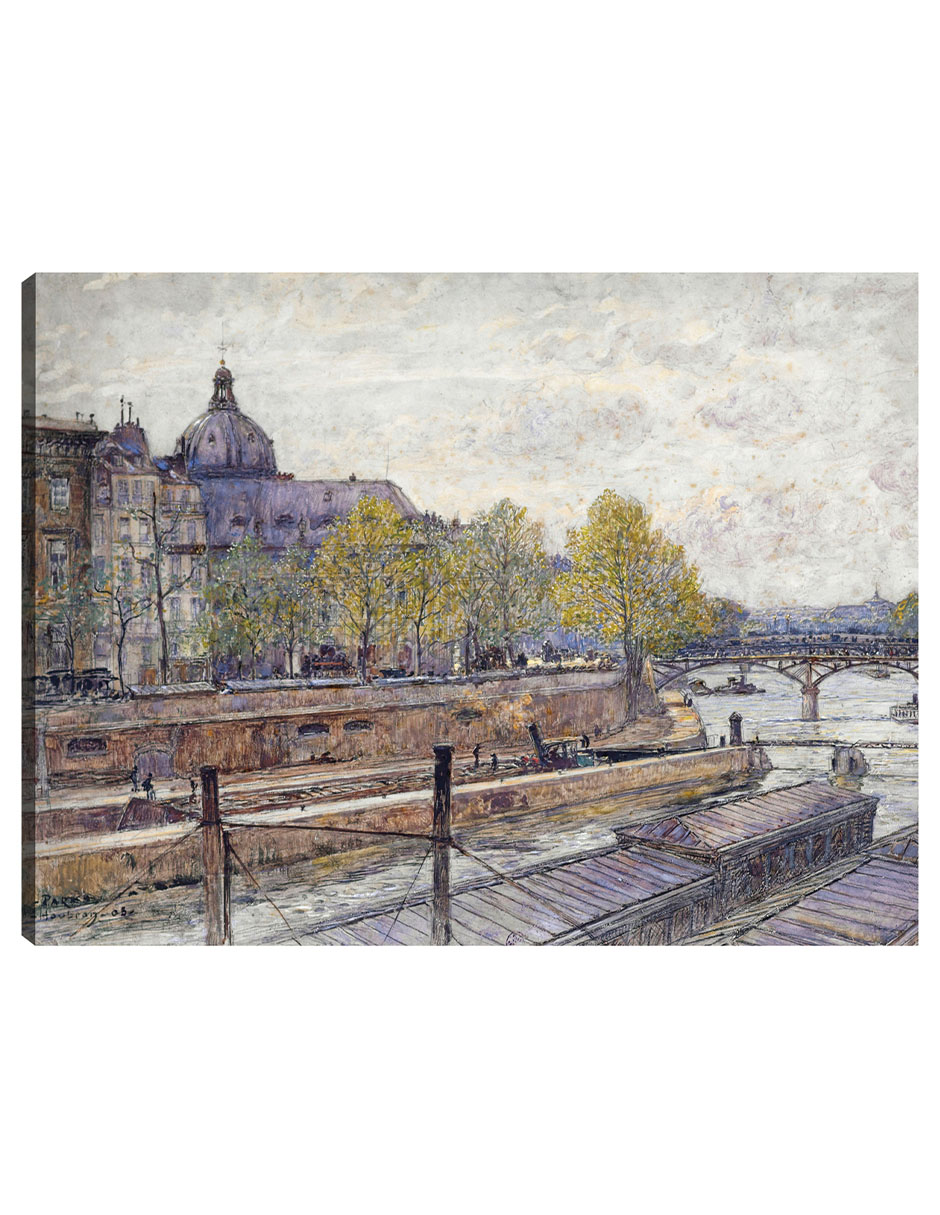 Foto 1 | Cuadro Decorativo - Muelle Conti Y El Puente De Las Artes (1905)- Frédéric Houbron - 46x61 - Impresión En Lienzo - Fat