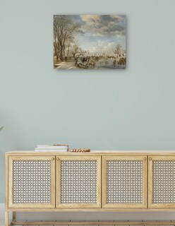Foto 4 | Cuadro Decorativo - Invierno En Holanda: Escena De Patinaje- Aert Van Der Neer - 46x61 - Impresión En Lienzo - Fine A
