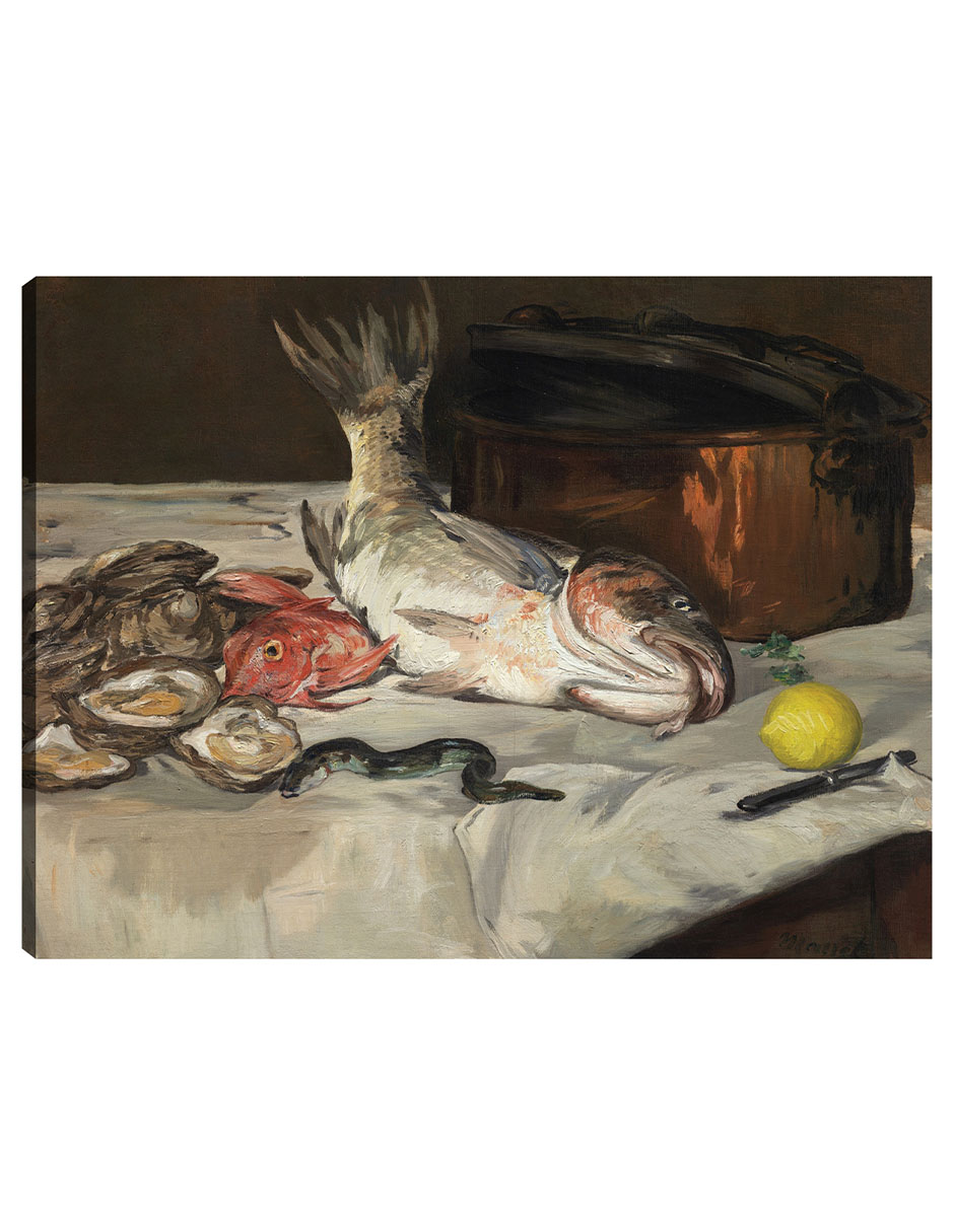 Foto 2 pulgar | Cuadro Decorativo - Pez (naturaleza Muerta) (1864)- Edouard Manet - Fotografía - 28x36 - Impresión En Lienzo - Fine