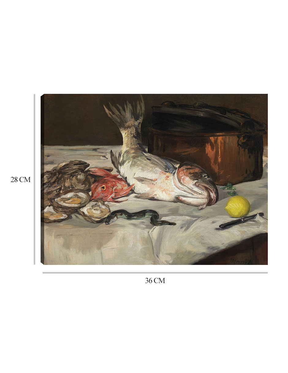 Foto 7 pulgar | Cuadro Decorativo - Pez (naturaleza Muerta) (1864)- Edouard Manet - Fotografía - 28x36 - Impresión En Lienzo - Fine