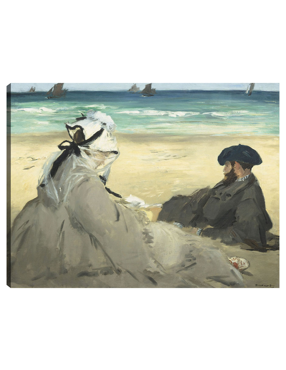 Foto 1 | Cuadro Decorativo - En La Playa (1873)- Edouard Manet - 46x61 - Impresión En Lienzo - Fine Art Tj