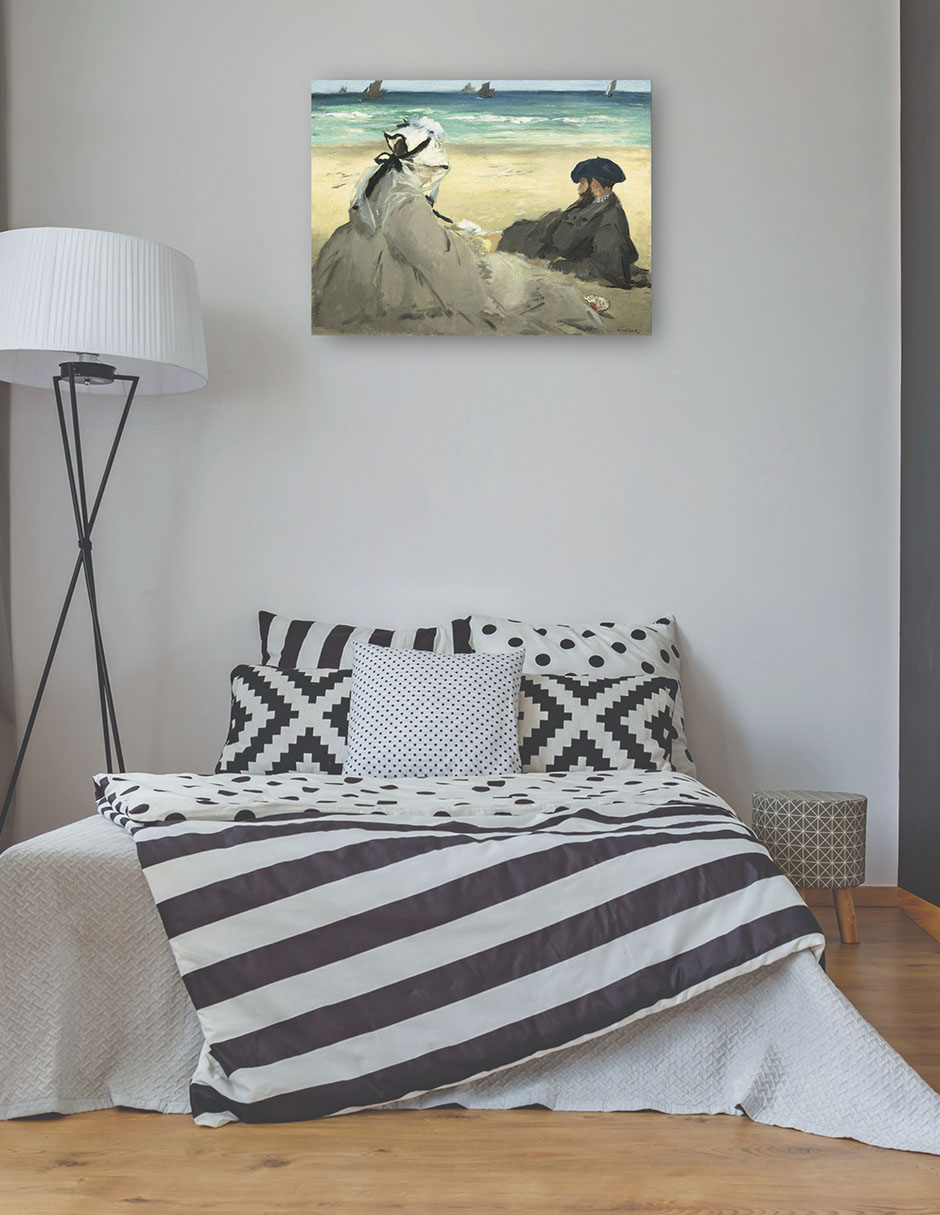 Foto 3 | Cuadro Decorativo - En La Playa (1873)- Edouard Manet - 46x61 - Impresión En Lienzo - Fine Art Tj