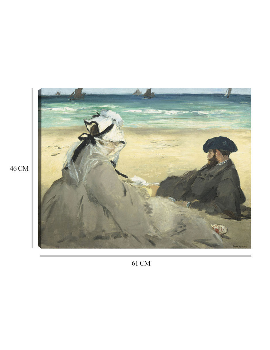 Foto 7 pulgar | Cuadro Decorativo - En La Playa (1873)- Edouard Manet - 46x61 - Impresión En Lienzo - Fine Art Tj