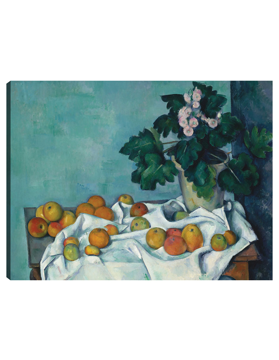 Foto 2 pulgar | Cuadro Decorativo - Naturaleza Muerta Con Manzanas Y Una Maceta De Prímulas - Paul Cézanne - 69x92 - Impresión