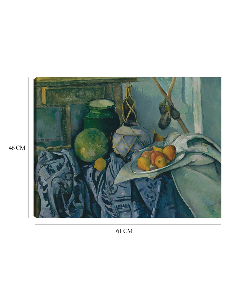 Foto 7 pulgar | Cuadro Decorativo - Naturaleza Muerta Con Tarro De Jengibre Y Berenjenas - Paul Cézanne - 46x61 - Impresión En Lie