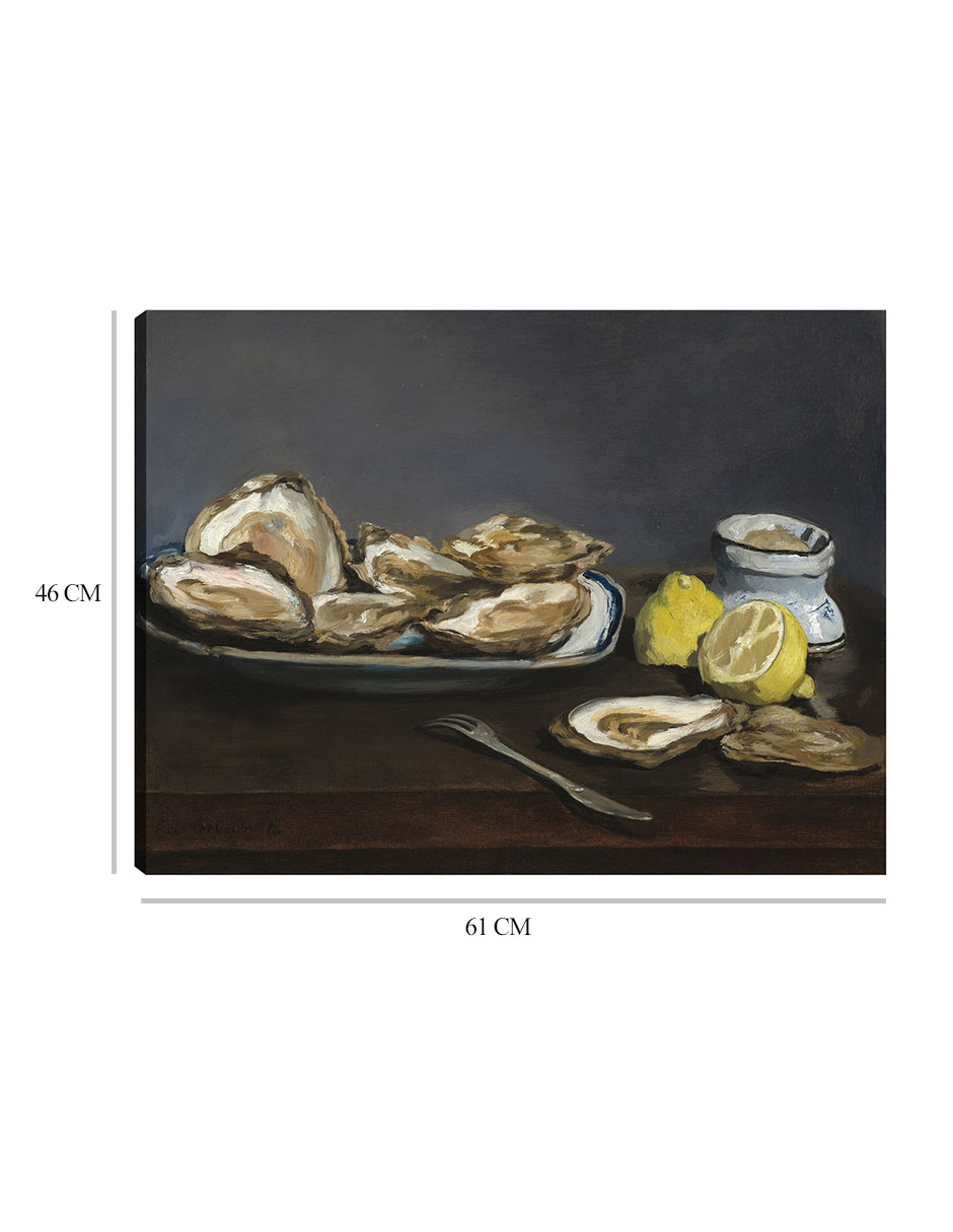 Foto 7 pulgar | Cuadro Decorativo - Ostras (1862)- Edouard Manet - Fotografía - 46x61 - Impresión En Lienzo - Fine Art Tj