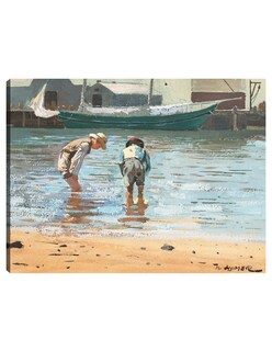 Foto 1 | Cuadro Decorativo - Niños Vadeando (1873)- Winslow Homer - Fotografía - 28x36 - Impresión En Lienzo - Fine Art Tj