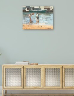 Foto 4 | Cuadro Decorativo - Niños Vadeando (1873)- Winslow Homer - Fotografía - 28x36 - Impresión En Lienzo - Fine Art Tj