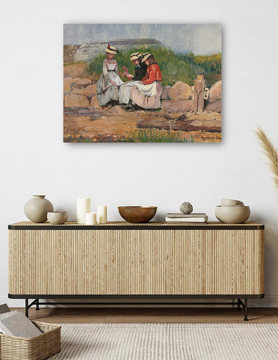 Foto 5 | Cuadro Decorativo - La Hija De Un Pescador (1873)- Winslow Homer - Fotografía - 28x36 - Impresión En Lienzo - Fine Ar
