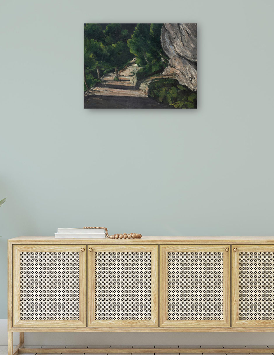 Foto 5 pulgar | Cuadro Decorativo - Paisaje. Camino Con Árboles En Las Montañas Rocosas - Paul Cézanne - 69x92 - Impresión En Lie