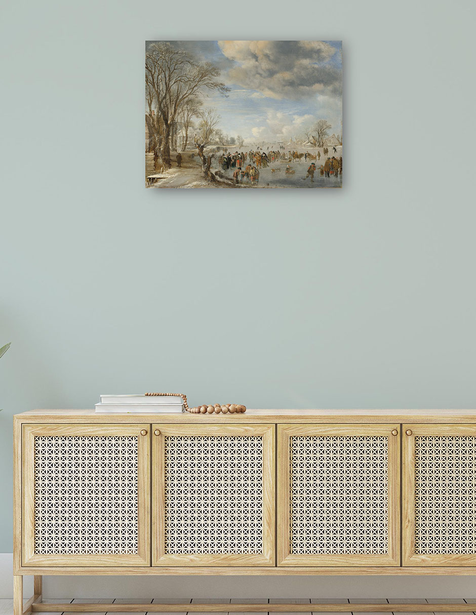 Foto 5 pulgar | Cuadro Decorativo - Invierno En Holanda: Escena De Patinaje- Aert Van Der Neer - 69x92 - Impresión En Lienzo - Fine A