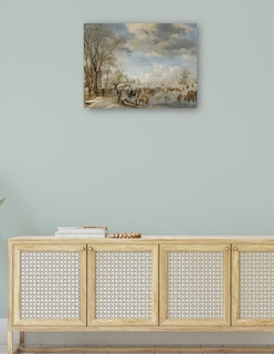 Foto 4 | Cuadro Decorativo - Invierno En Holanda: Escena De Patinaje- Aert Van Der Neer - 69x92 - Impresión En Lienzo - Fine A