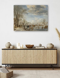 Foto 5 | Cuadro Decorativo - Invierno En Holanda: Escena De Patinaje- Aert Van Der Neer - 69x92 - Impresión En Lienzo - Fine A