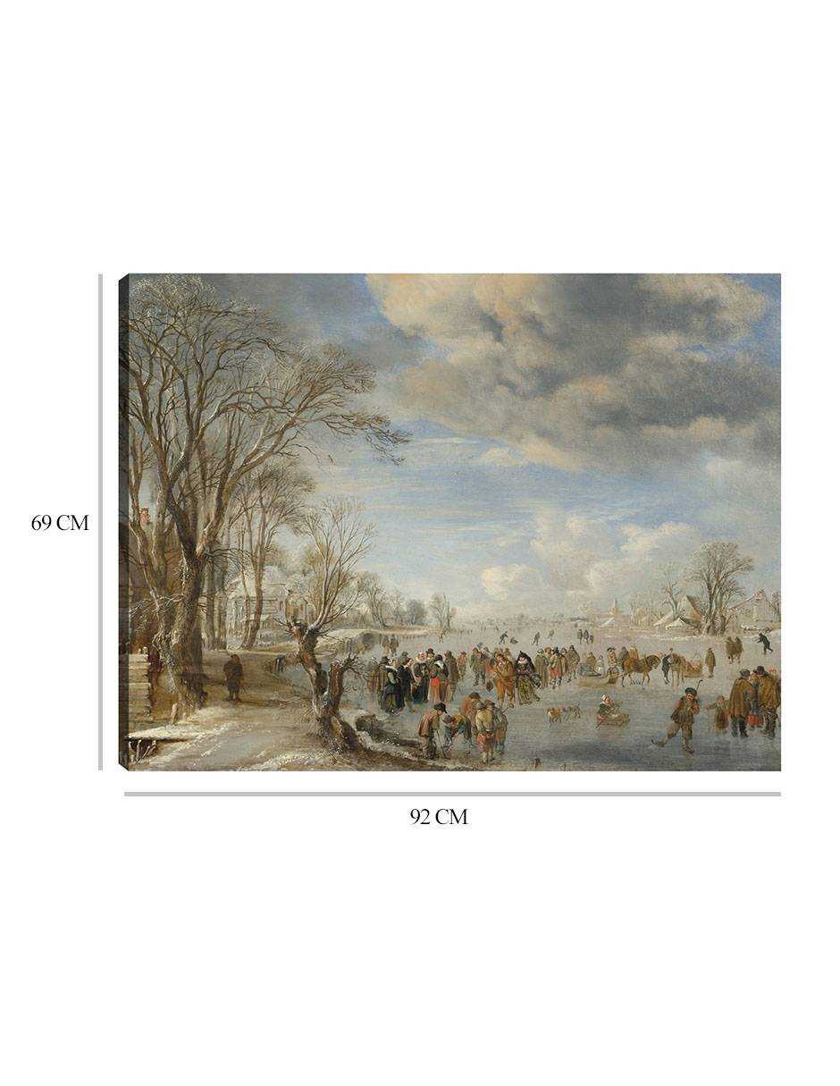 Foto 6 | Cuadro Decorativo - Invierno En Holanda: Escena De Patinaje- Aert Van Der Neer - 69x92 - Impresión En Lienzo - Fine A