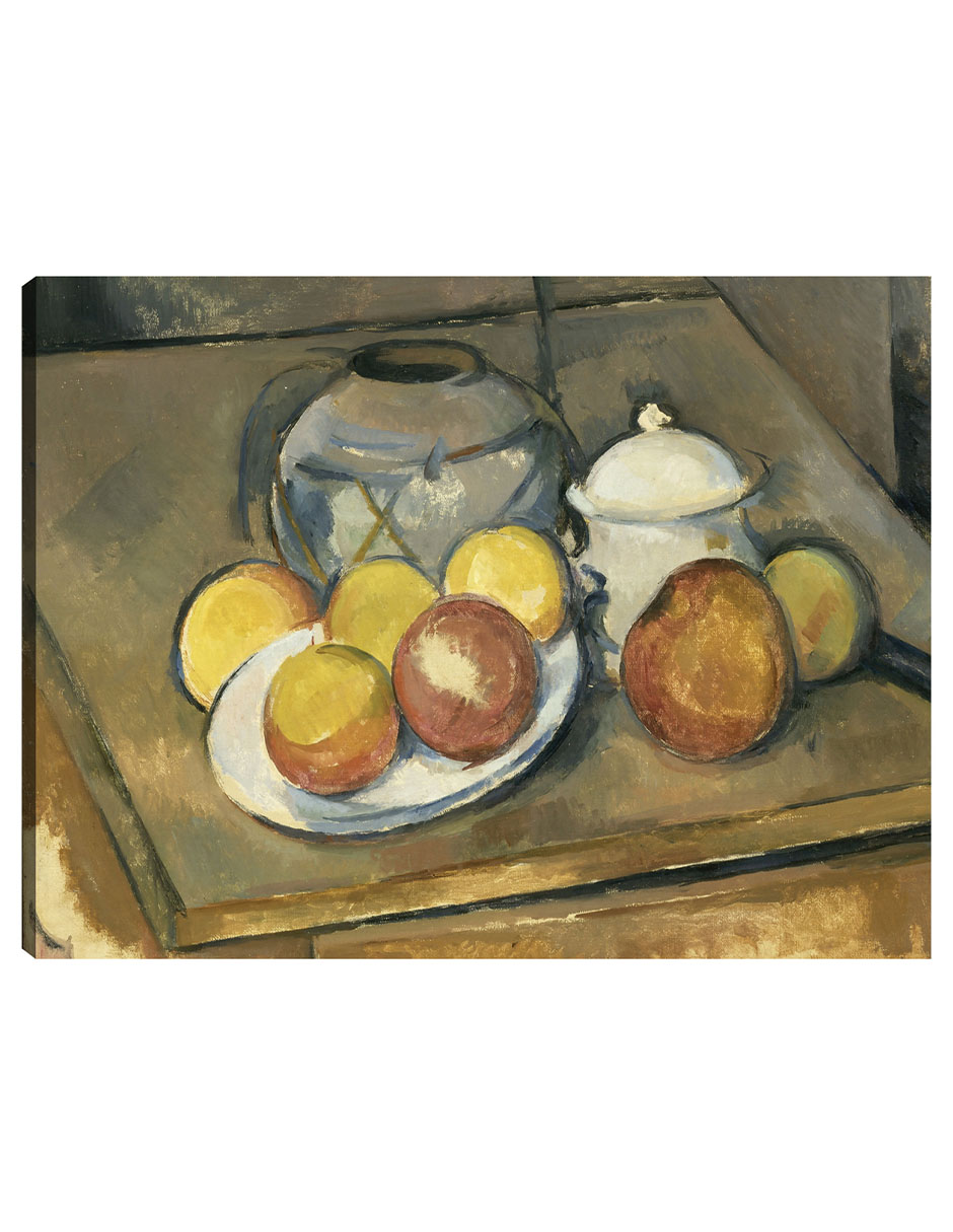 Foto 2 pulgar | Cuadro Decorativo - Jarrón Con Adornos De Paja, Azucarero Y Manzanas - Paul Cézanne - 69x92 - Impresión En Lienzo - F