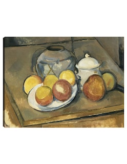 Foto 1 | Cuadro Decorativo - Jarrón Con Adornos De Paja, Azucarero Y Manzanas - Paul Cézanne - 69x92 - Impresión En Lienzo - F