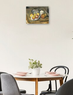 Foto 2 | Cuadro Decorativo - Jarrón Con Adornos De Paja, Azucarero Y Manzanas - Paul Cézanne - 69x92 - Impresión En Lienzo - F